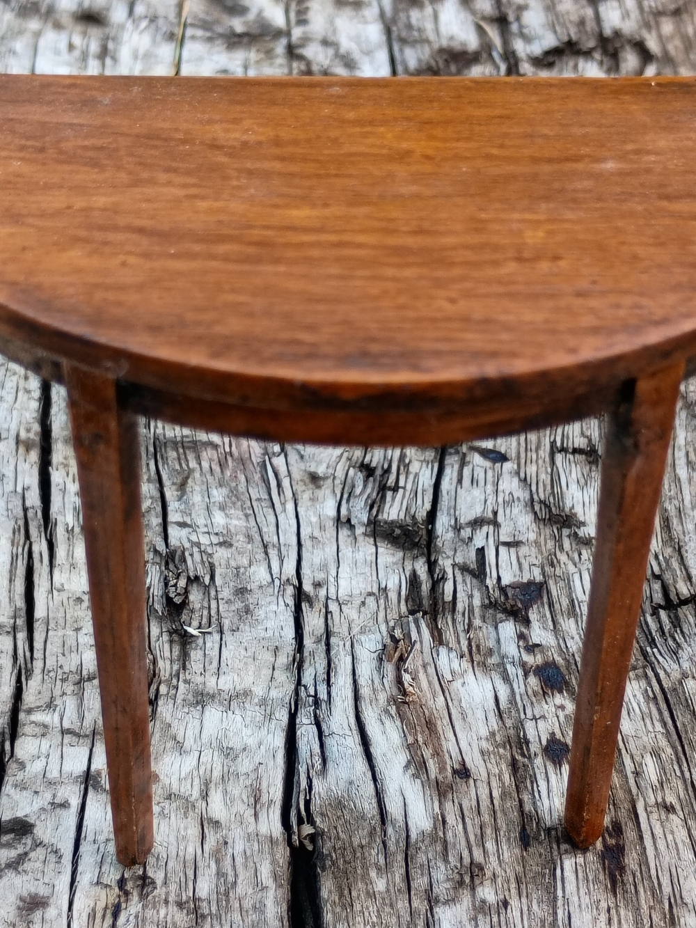 Vtg Wooden 1:12 Scale Half Moon Table Dollhouse Furniture
